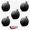 Service Caster 4'' Black Heavy Duty Floor Safe Twin Wheel Casters Top Plate, 5PK SCC-TP02S100-TPR-BLK-5 - alternate 3